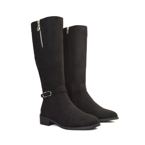 Black Faux Suede Knee High Boots For Women, Knee High Boots For Women, Women's Boots, Women's Boots Online