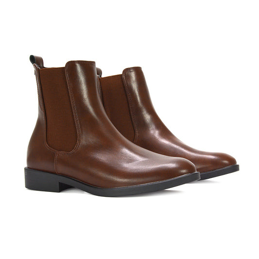 brown Chelsea boots, brown Chelsea boots elastics, Chelsea boots with elastic sides, Women's Chelsea ankle boots