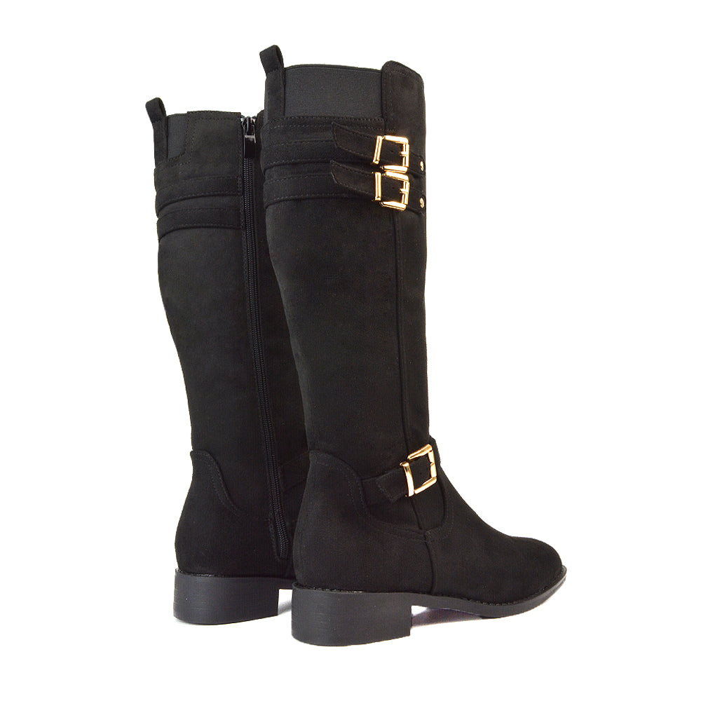Black Faux Suede Knee High Boots For Women, Knee High Boots For Women, Women's Boots, Women's Boots Online