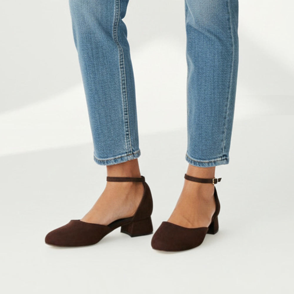 chocolate heel, block heels