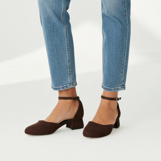 chocolate heel, block heels