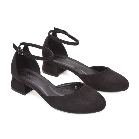 black dress shoes with low block heel, cushioned black court shoes, black party shoes with low block heel, black comfortable heels for women