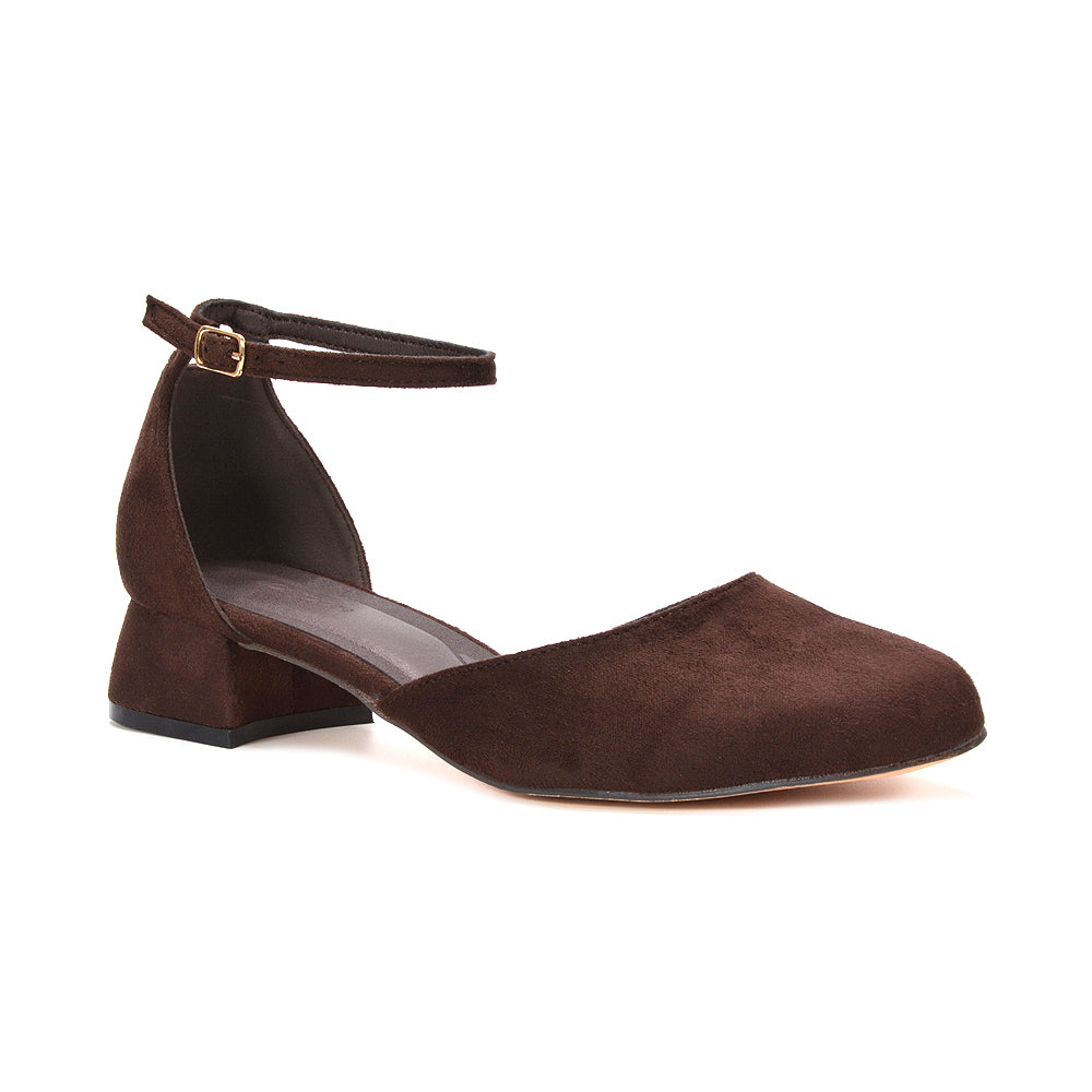 ladies brown dress shoes UK, brown office heels for women, supportive brown block heel shoes, women's brown court shoes with block heel
