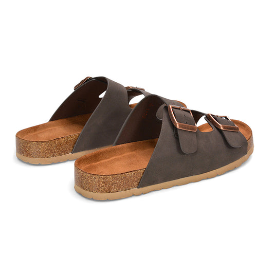 women’s double buckle sandals, casual women’s slides, comfortable women’s cork footbed sandals, best comfortable women’s sandals