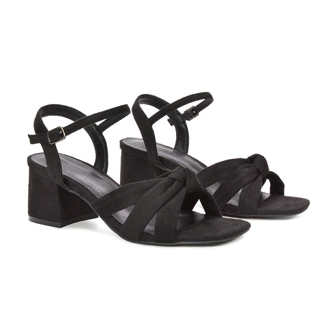 Black ankle strap sandals, Comfortable black ankle strap heel sandals, Affordable black block heel sandals
