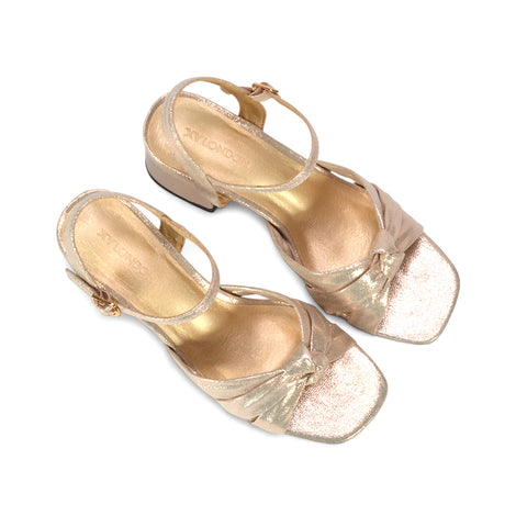 gold mid heel sandals for holiday and vacation outfits, shiny gold strappy sandals with mid heel for summer occasions, gold party block heel sandals