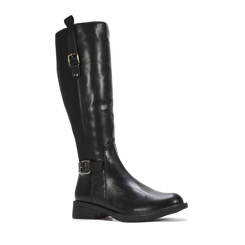 black long boots, black zip up boots, long boots, zip up boots