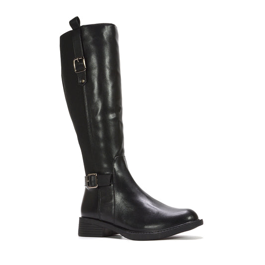 black long boots, black zip up boots, long boots, zip up boots