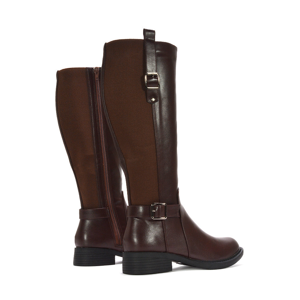 brown stretchy boots, brown stretchy knee high boots, stretchy boots, stretchy knee high boots