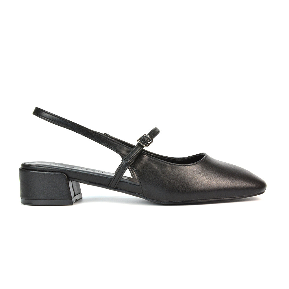 black low heeled court shoes- comfort and stylish, perfect for brunch with the girls, date night or take your everyday look to new heights