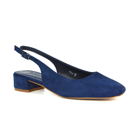 navy closed toe square toe low block heel court shoes, closed toe square toe low block heel court shoes, square toe heels, navy square toe heels