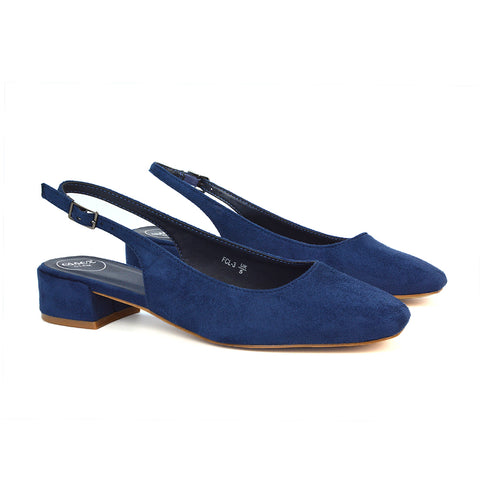 navy low block heel court shoes, navy slingback low block heel court shoes, low block heel court shoes, slingback low block heel court shoes