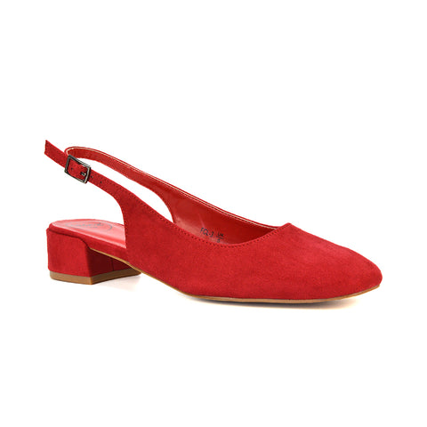 red closed toe square toe low block heel court shoes, closed toe square toe low block heel court shoes, square toe heels, red square toe heels