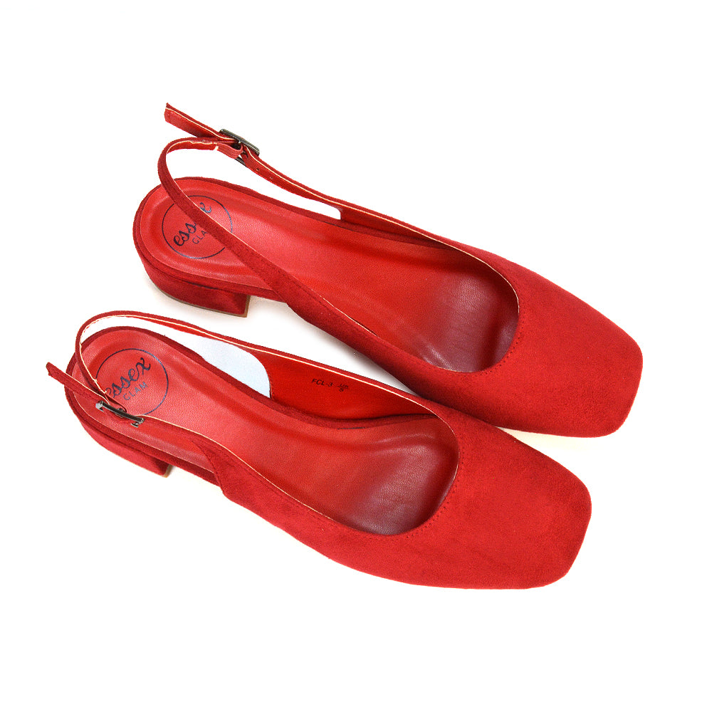 red low heels, red slingback heels, low heels, slingback heels, Casual dress shoes for women, Ladies slingback shoes for everyday wear