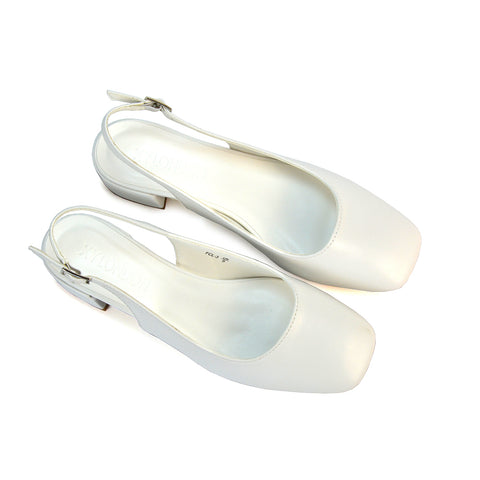 white low heels, white slingback heels, low heels, slingback heels, Casual dress shoes for women, Ladies slingback shoes for everyday wear