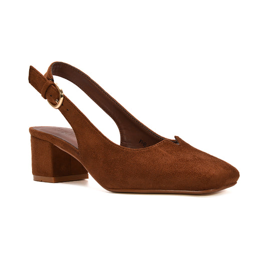 Elegant brown slingback pumps, brown slingback heels, brown court shoes, party heels, slingbacks, slingback heels, court heels, court shoes, Comfortable suede heels for office wear, Wedding guest heels