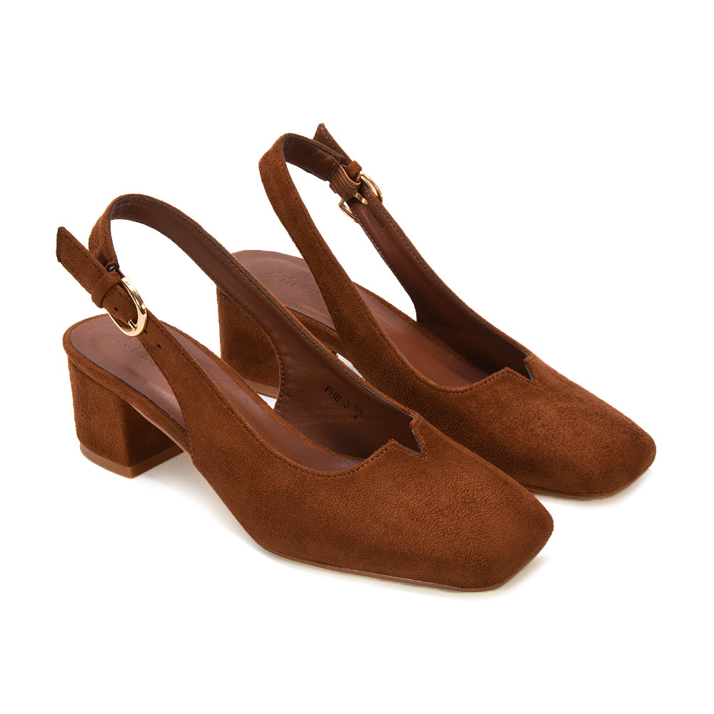 Timeless brown dress shoes for women, low heels, mid block heel court shoes, classic court shoes, trendy heels