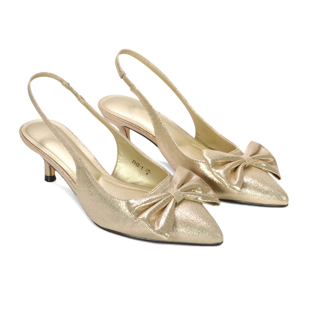gold evening party shoes, gold slingback heels for weddings and parties, ladies gold court shoes