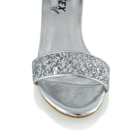 | XY London | Silver Glitter Bridal Shoes,Silver Glitter Wedding Shoes,Bridal Shoes Silver Glitter,Silver Glitter Heels,Silver Glitter Block Heels