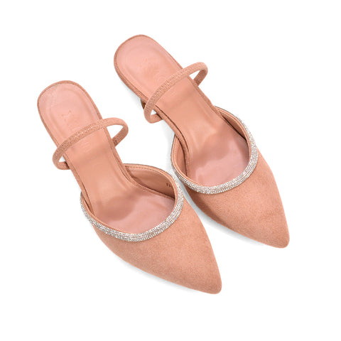 mocha closed toe slingback heels, mocha stiletto heels, Evening Shoes with Rhinestones, Slingback Stilettos for Special Occasions
