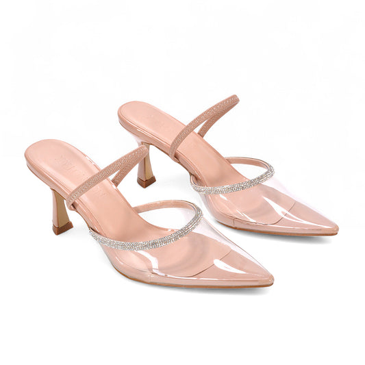 nude court shoes, ladies nude diamante heels, Women’s Diamante Slingback Court Shoes, Ladies Mid Heel Pointed Toe Shoes