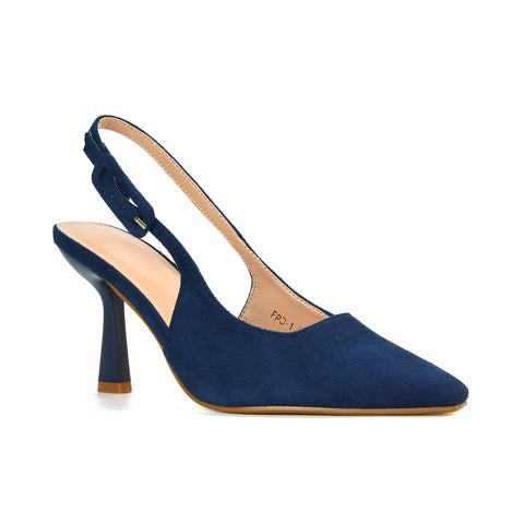 Stiletto Heel Court Shoes In Navy, Stiletto Heel Court Shoes, Comfortable Heels For Women, Court Heels UK