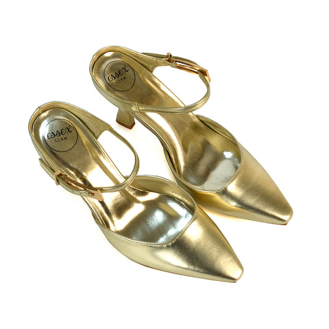 Stiletto High Heel Shoes, Gold Stiletto High Heel Shoes, Pointed Toe Stiletto Heels, Gold Pointed Toe Stiletto Heels