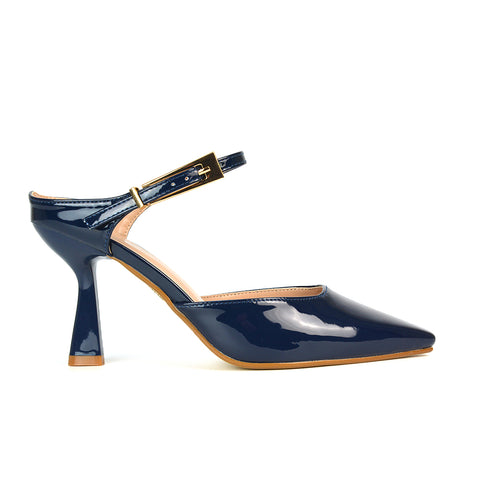 Navy Stiletto Heel Shoes, Navy Point Toe Court Shoes, Court Heels, Court Shoes