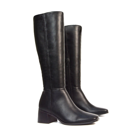 Women's Black Boots, Women's Black Knee High Boots, Black Knee High Boots Heels, Women's Boots