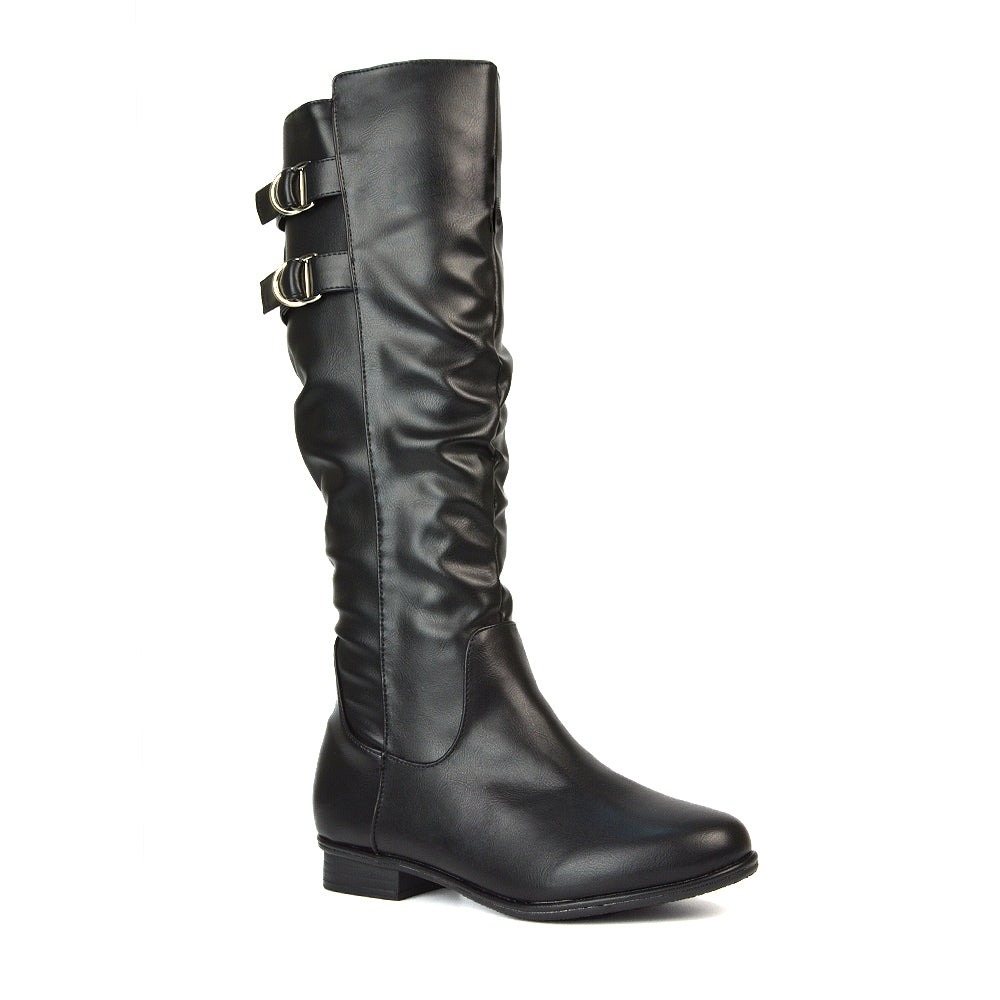 Black Long Boots, Black Knee High Boots For Women, Black Zip Up Boots, Black Zip Up Knee High Boots