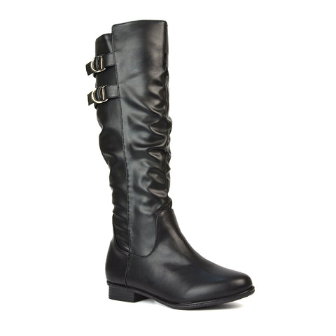 Black Long Boots, Black Knee High Boots For Women, Black Zip Up Boots, Black Zip Up Knee High Boots