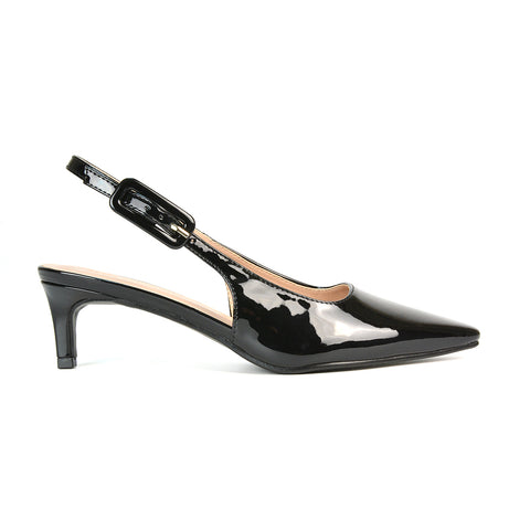 Black Court Heels, Black Slingback Heels, Black Pointed Toe Heels, Black Pointed Toe Kitten Heels