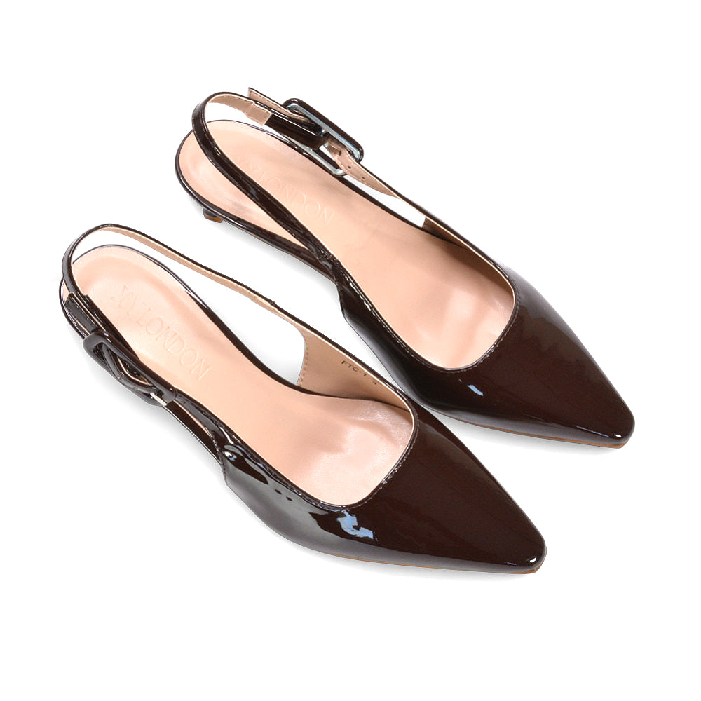 brown heels, brown court heels, Comfortable kitten heels, Elegant pointed toe design, Night out heels