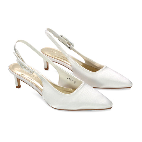 Court shoes for bride, Soft satin heels, Bridal party heels, Cushioned wedding shoes, Elegant evening shoes