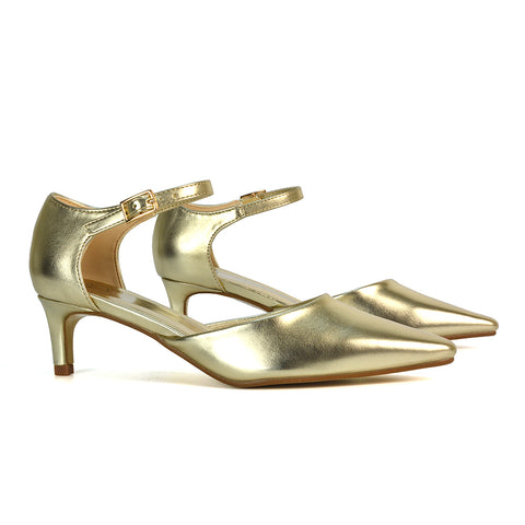 Gold Court Shoes With Low Heel, Gold Court Shoes Kitten Heels, Gold Court Shoes With Kitten Heels, Gold Strappy Heels