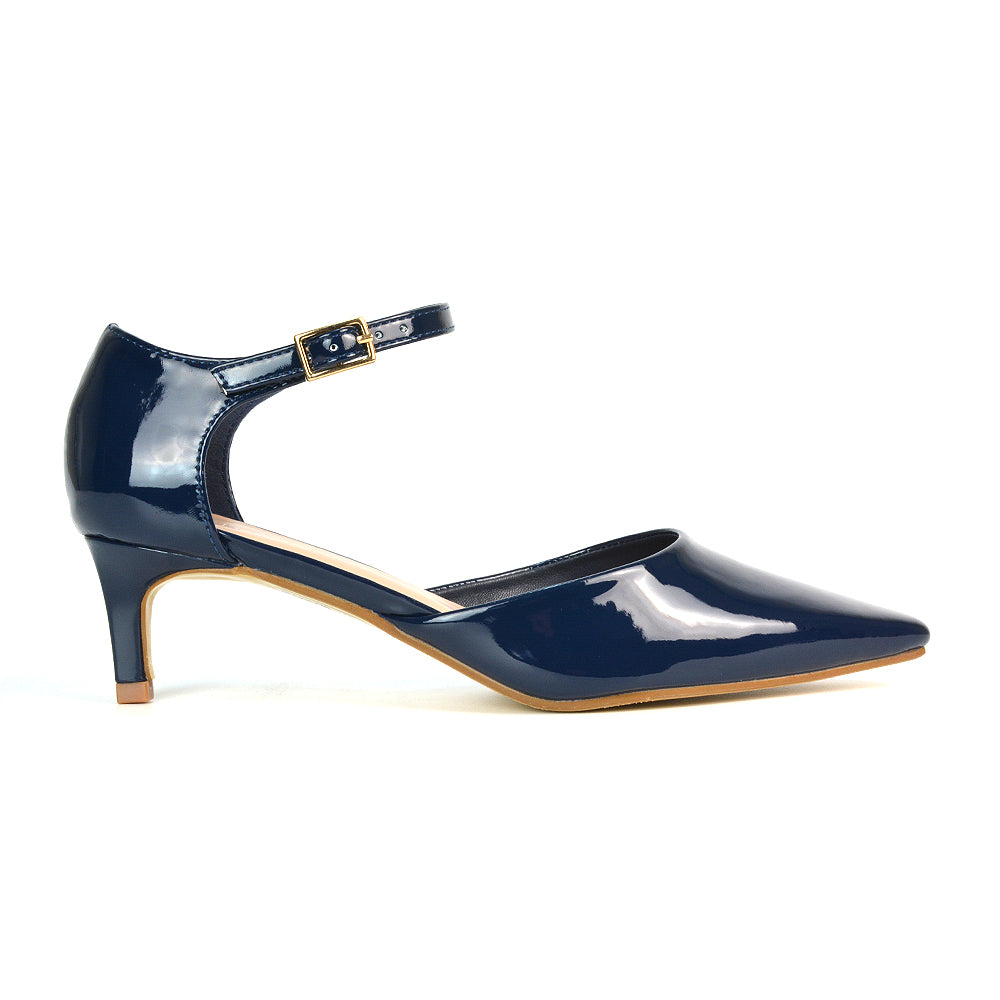 Navy Court Shoes With Low Heel, Navy Court Shoes Kitten Heels, Navy Court Shoes With Kitten Heels, Navy Strappy Heels