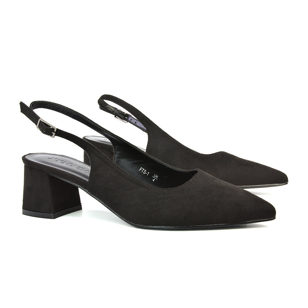 Navy Pointed Toe Court Shoes, Navy Slingback Court Shoes, Pointed Toe Court Shoes, Slingback Court Shoes