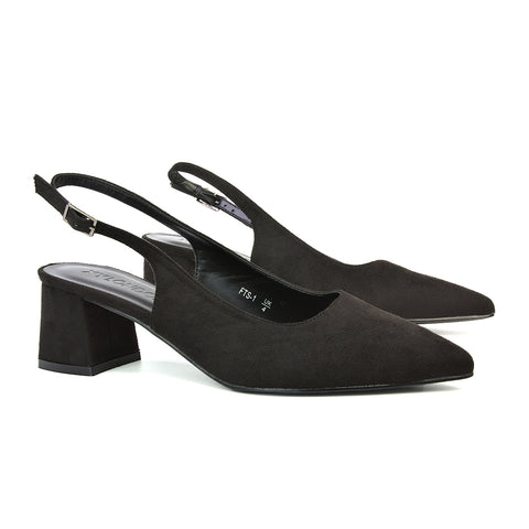 Navy Pointed Toe Court Shoes, Navy Slingback Court Shoes, Pointed Toe Court Shoes, Slingback Court Shoes