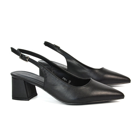 Black Faux Suede Pointed Toe Court Shoes, Black Faux Suede Slingback Court Shoes, Pointed Toe Court Shoes, Slingback Court Shoes