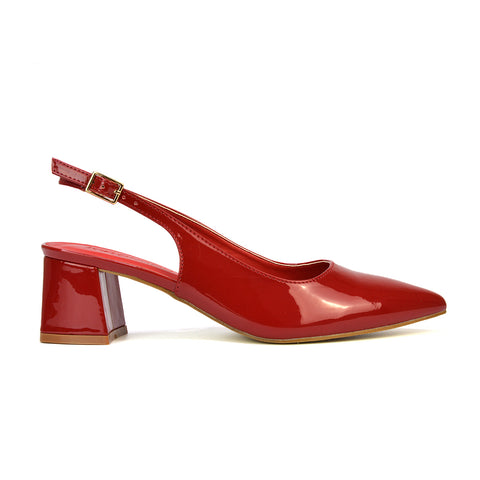 Red Heels, Red Block Heels, Heels, Block Heels