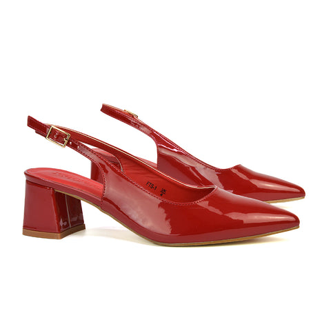Red Court Heels, Red Court Shoes Low Heels, Court Heels, Court Shoes Low Heels