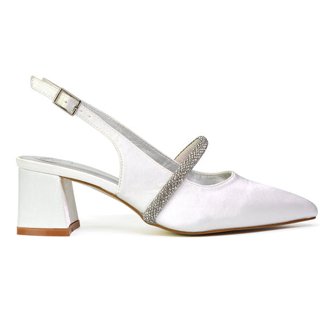 white court shoes, white court heels, court shoes, court heels, Elegant heels for formal occasions, Bridesmaid block heels