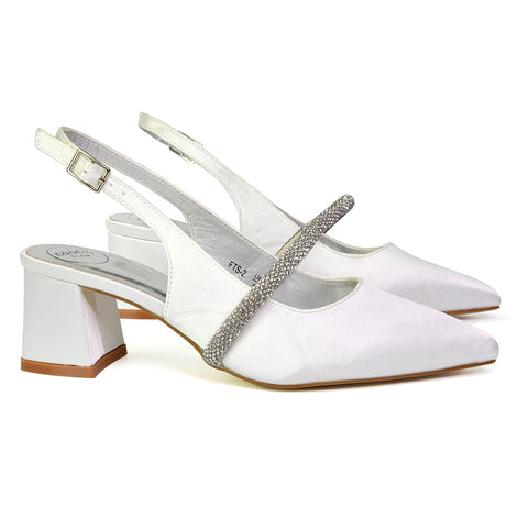 white mid heels, white mid block heels, mid heels, heels, Wedding guest shoes, Dressy shoes with glitter strap