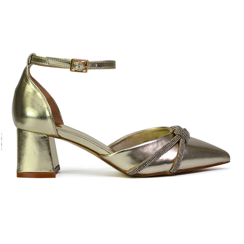 gold court shoes, court shoes, bridal block heel shoes