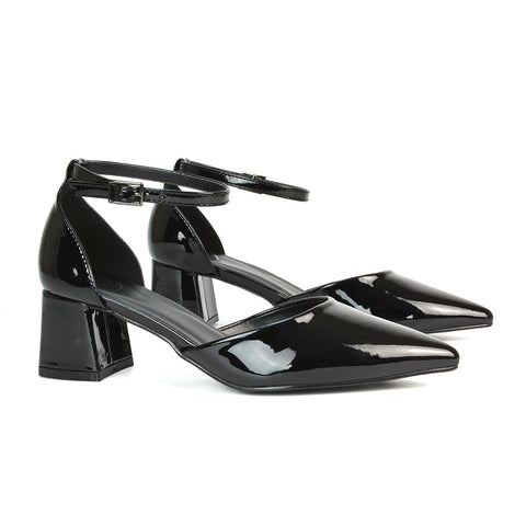 Ankle Strap Shoes Block Heel Shoes, Black Ankle Strap Shoes Block Heel Shoes, Strappy Block Heel Sandals For Women, Black Strappy Block Heel Sandals For Women