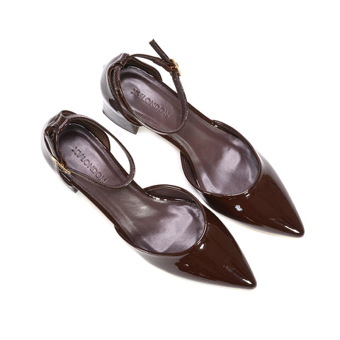 Women's brown block heels, Brown wedding guest shoes, Brown low heel pumps