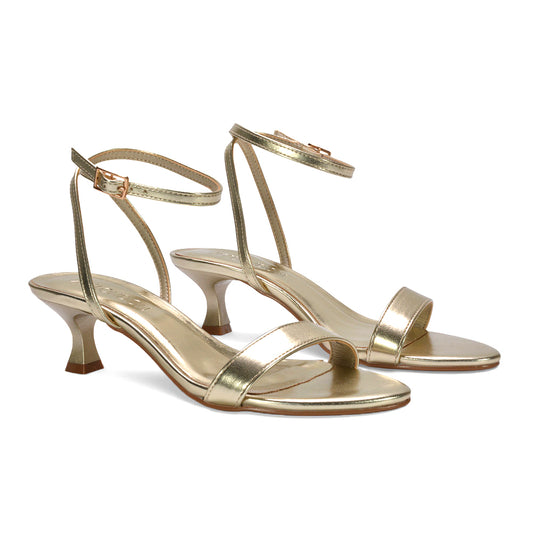 gold ankle strap heels, metallic gold high heel sandals, gold strappy sandals for women, prom heels, prom shoes, holiday heels, summer heels