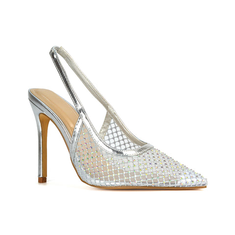 Silver Pointed Toe Court Shoes, Pointed Toe Court Heels, Stiletto High Heels, Court Shoes With Stiletto, Silver High Heels, point toe heels, silver prom high heels