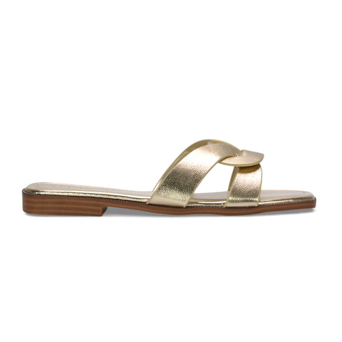 women’s slip-on sliders, flat slide sandals for women, comfortable flat sandals for women, women’s slip on summer shoes, trending summer sandals women, women’s summer footwear UK, gold summer slides, gold summer sandals, gold slip on sandals