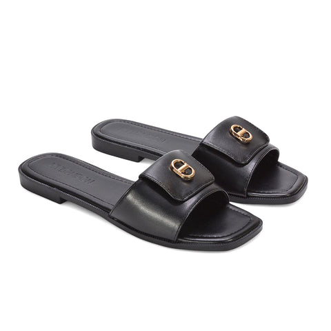 black slip on sandals, black strappy sandals, slip on sandals, strappy sandals
